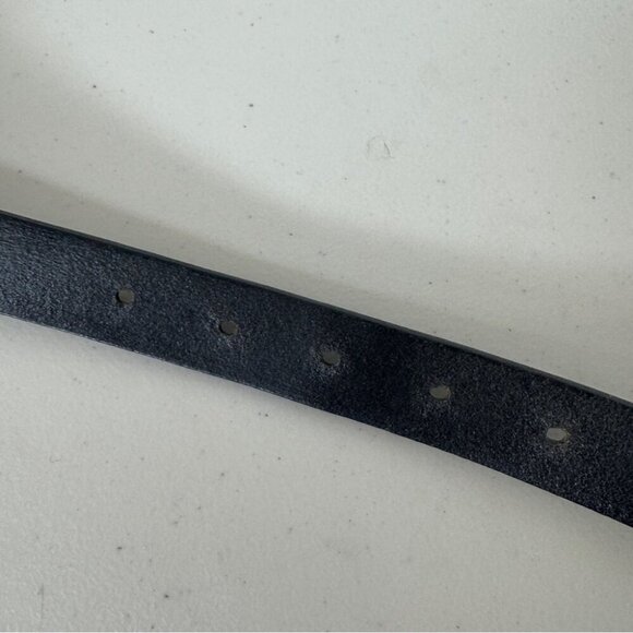 Vintage Guess Black Leather 90s Y2K Minimalist Belt Made in USA Size L - Picture 12 of 14